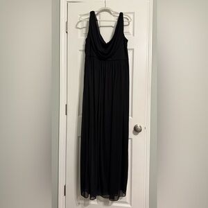 DAVID'S BRIDAL
Long Mesh Dress with Cowl Back Detail - Black 22W